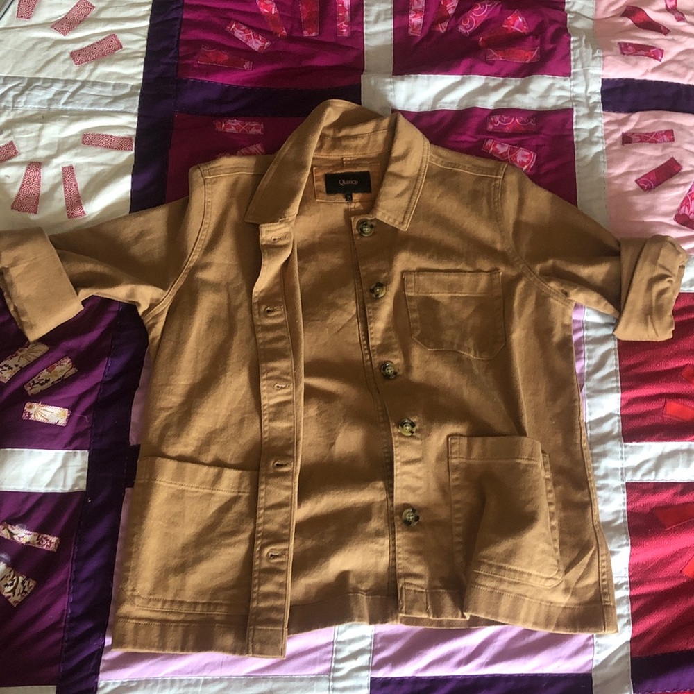 Quince Women's Camel Tan Button-Front Utility Jacket